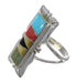 Multicolor Inlay Sterling Silver Southwestern Ring Size 4-3/4 QX75870